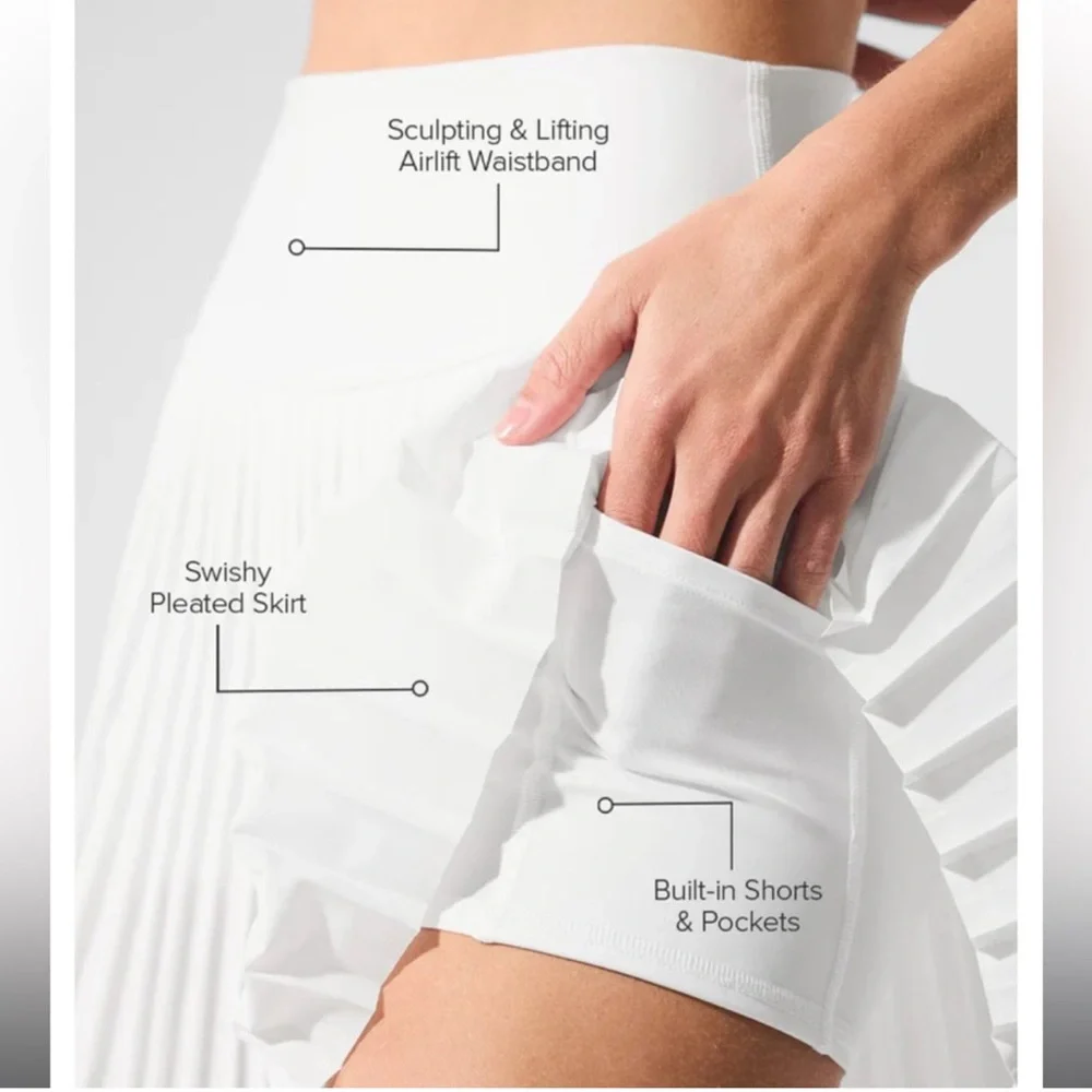NWT Alo Yoga Grand Slam Tennis Skirt - White Size S